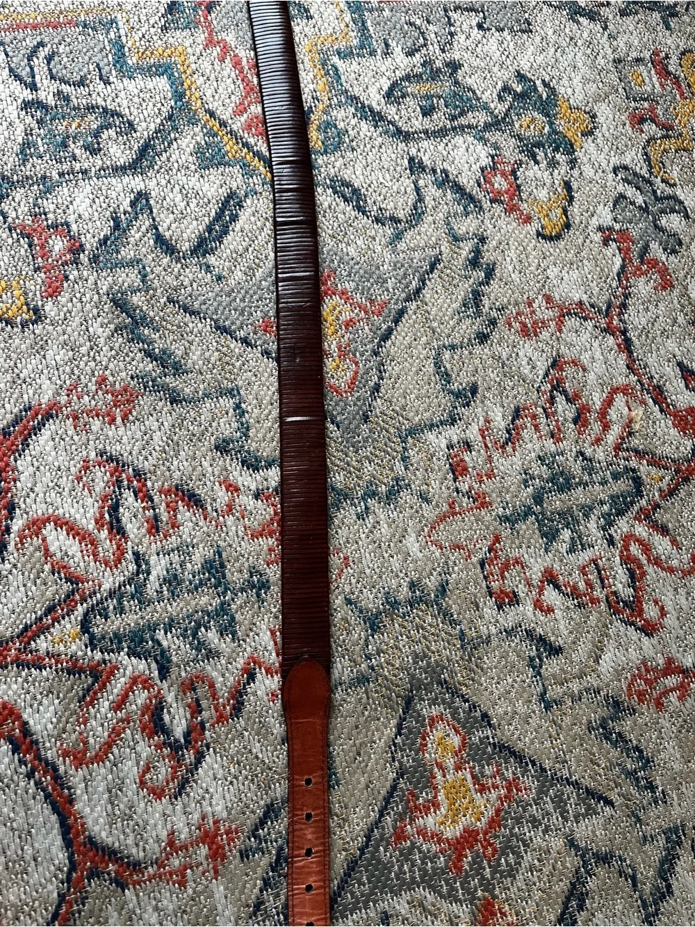 Handcrafted Woven Chestnut Brown Leather Belt with Polished Buckle Unbranded